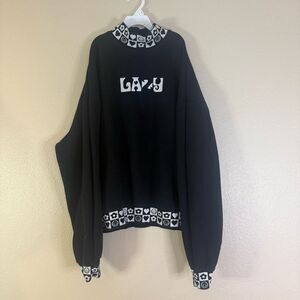 Lazy Oaf Black and White Graphic Sweatshirt S
